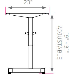 Silhouette Sequence Student Desk - Adjustable Height - 19"-31"H x 31"W x 23"D