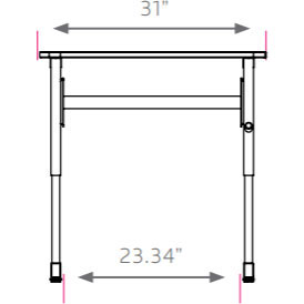 Silhouette Sequence Student Desk - Adjustable Height - 19"-31"H x 31"W x 23"D