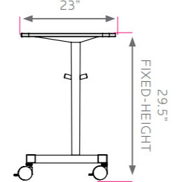 Silhouette Sequence Student Desk - Fixed Height With Casters - 29.5"H x 31"W x 23"D