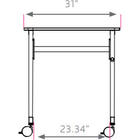 Silhouette Sequence Student Desk - Fixed Height With Casters - 29.5"H x 31"W x 23"D