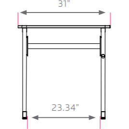 Silhouette Sequence Student Desk - Fixed Height With Glides - 29.5"H x 31"W x 23"D