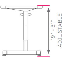 Silhouette Two-Student Desk - Adjustable Height - 19"-31"H x 48"W x 20"D