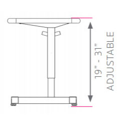 Silhouette Two-Student Desk - Adjustable Height - 19"-31"H x 54"W x 20"D