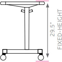 Silhouette Two-Student Desk - Fixed Height With Casters - 29.5"H x 48"W x 20"D