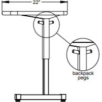 Silhouette Arc Desk - Adjustable Height - 19"-31"H x 35"W x 22"D