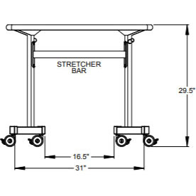 Silhouette Arc Desk - Fixed Height With Casters - 29.5"H x 36"W x 22"D