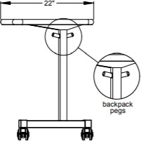 Silhouette Arc Desk - Fixed Height With Casters - 29.5"H x 36"W x 22"D