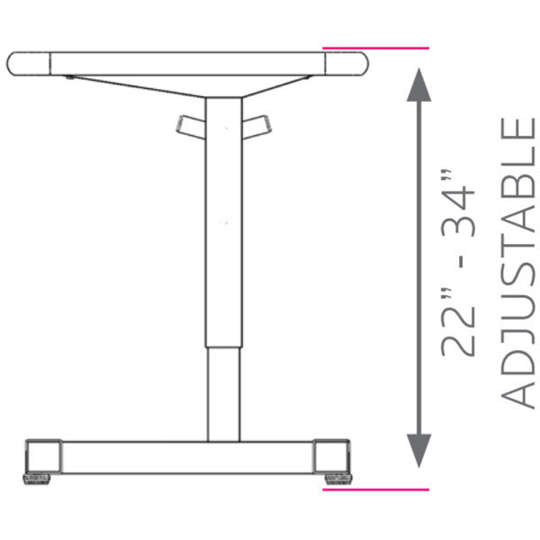 Silhouette Two-Student Desk - Adjustable Height - 22"-34"H x 48"W x 24"D