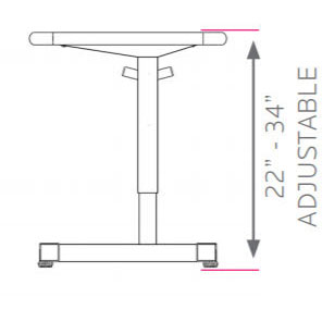 Silhouette Two-Student Desk - Adjustable Height - 22"-34"H x 54"W x 24"D