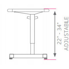 Silhouette Two-Student Desk - Adjustable Height - 22"-34"H x 60"W x 24"D