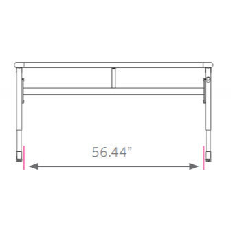 Silhouette Two-Student Desk - Adjustable Height - 22"-34"H x 60"W x 24"D