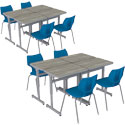 Silhouette Student Desk Bundle - Eight Single Desks + Eight 18