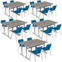 Silhouette Student Desk Bundle - Twenty Single Desks + Twenty 18