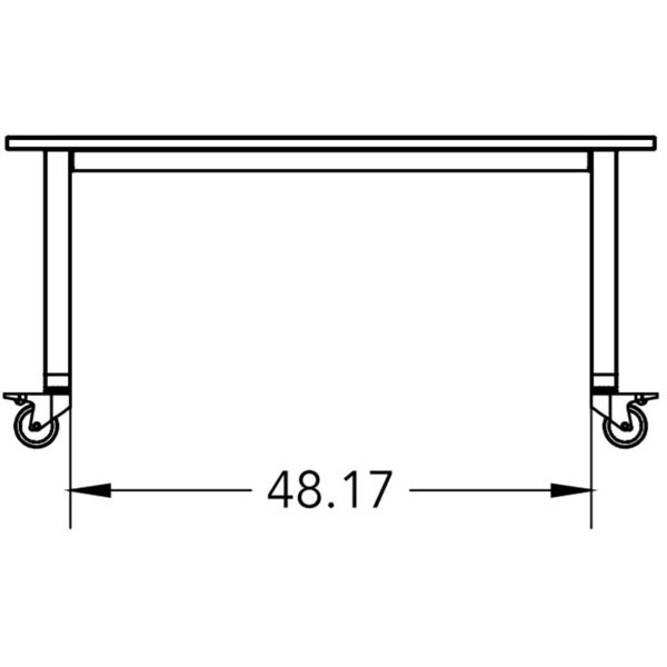 Trespa Top Planner Studio Table with Casters - 60"W x 36"D x 28.25"H