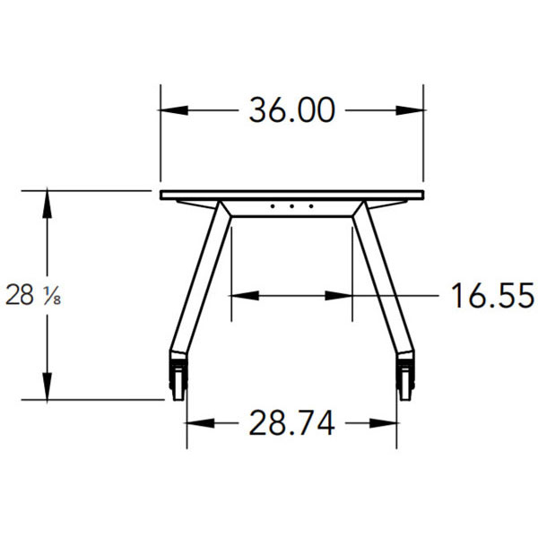 Trespa Top Planner Studio Table with Casters - 60"W x 36"D x 28.25"H