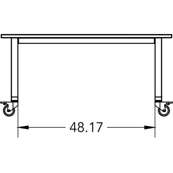 Smith System Planner Studio Table with Glides - 60"W x 36"D x 29"H