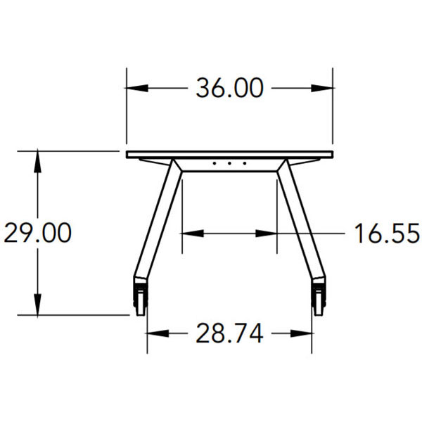 Smith System Planner Studio Table with Glides - 60"W x 36"D x 29"H