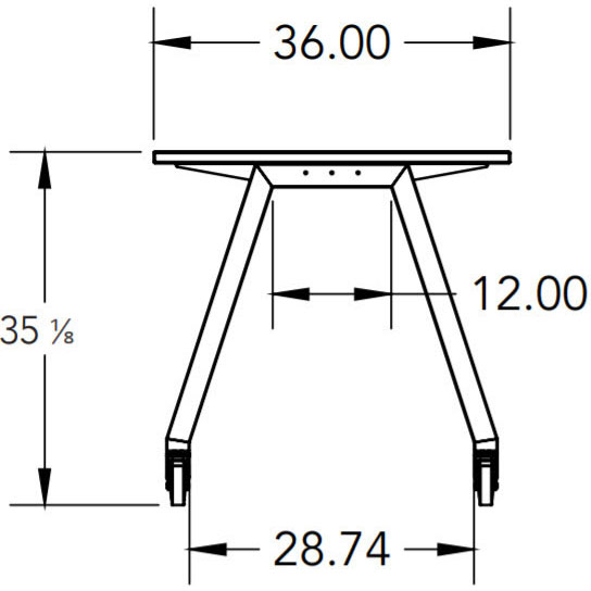 Trespa Top Planner Studio Table with Casters - 60"W x 36"D x 35.25"H