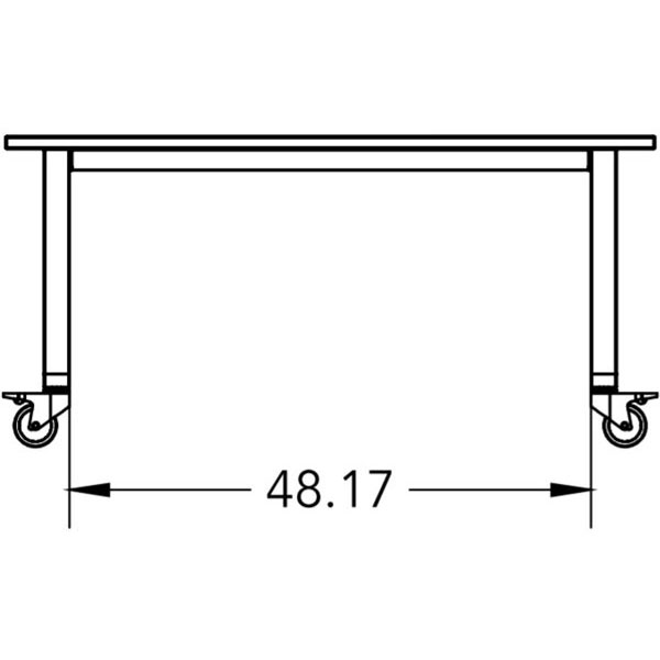 Trespa Top Planner Studio Table with Casters - 60"W x 36"D x 39.25"H