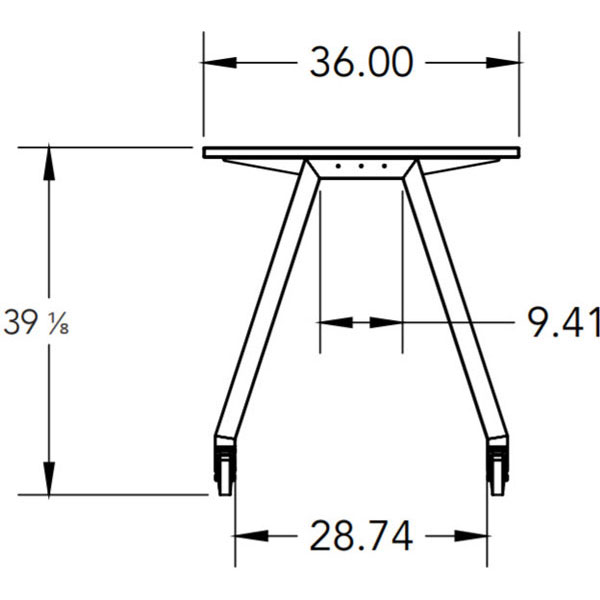 Trespa Top Planner Studio Table with Casters - 60"W x 36"D x 39.25"H