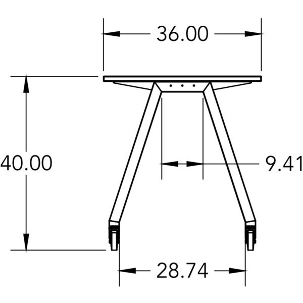 Smith System Planner Studio Table with Glides - 60"W x 36"D x 40"H