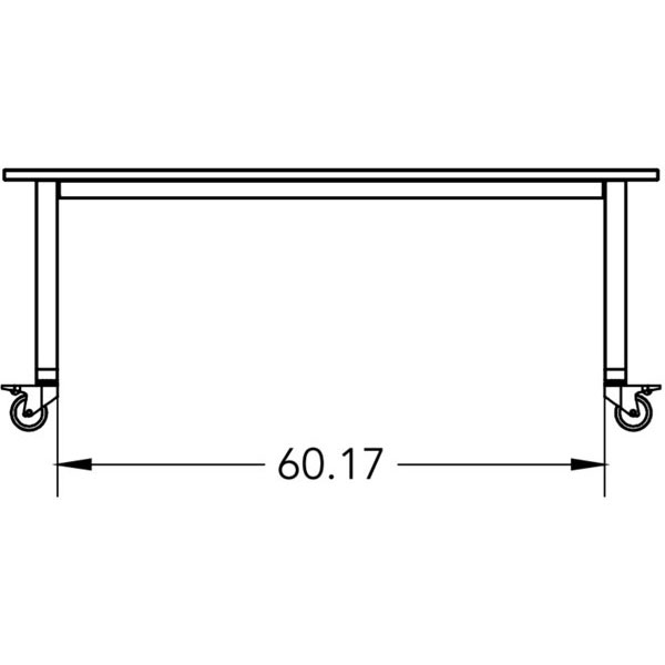 Butcher Block Top Planner Studio Table with Glides - 72"W x 36"D x 29"H