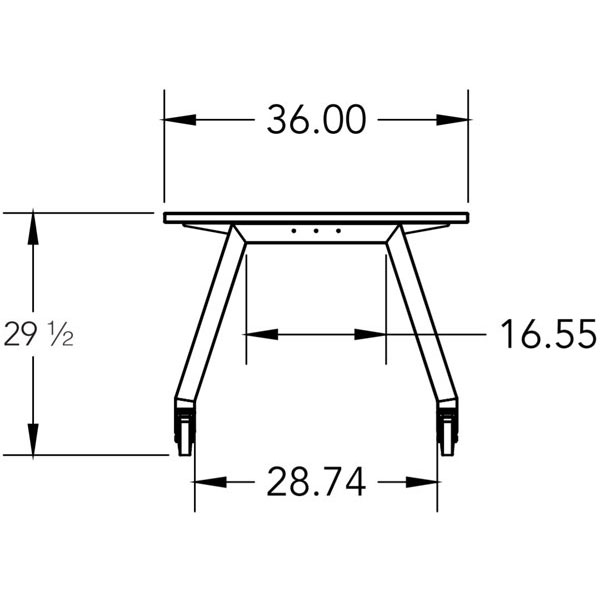 Butcher Block Top Planner Studio Table with Glides - 72"W x 36"D x 29"H