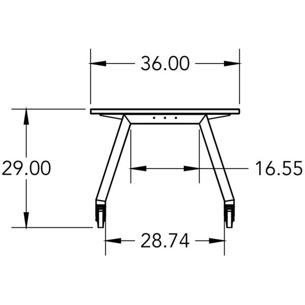 Smith System Planner Studio Table with Glides - 72"W x 36"D x 29"H