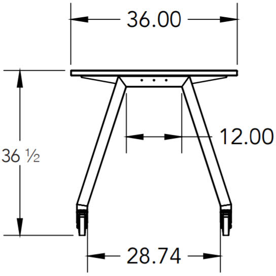 Butcher Block Top Planner Studio Table with Casters - 72"W x 36"D x 36"H