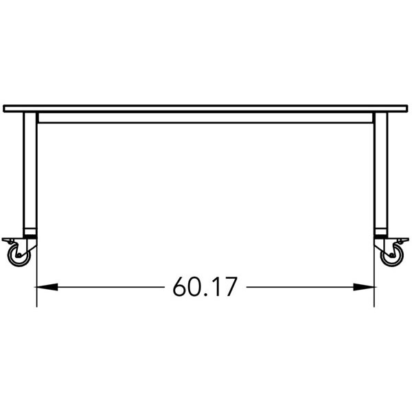 Smith System Planner Studio Table with Glides - 72"W x 36"D x 36"H