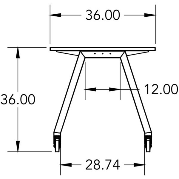 Smith System Planner Studio Table with Glides - 72"W x 36"D x 36"H