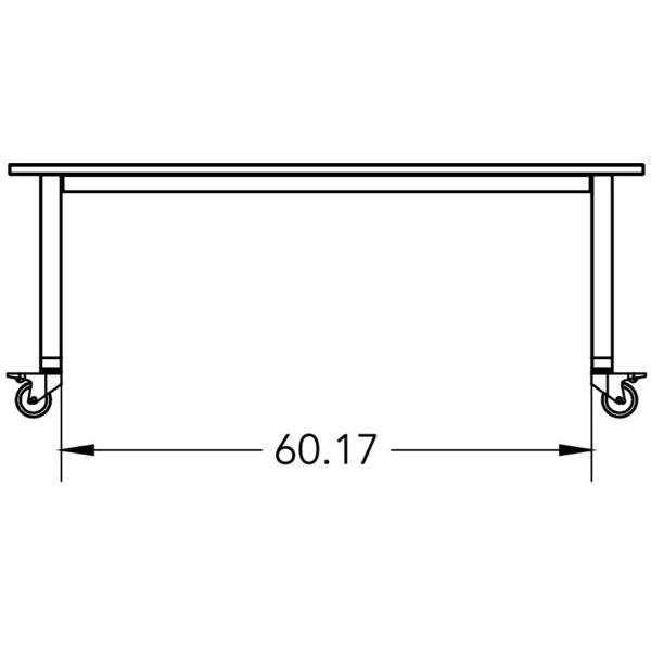 Butcher Block Top Planner Studio Table with Casters - 72"W x 36"D x 40"H