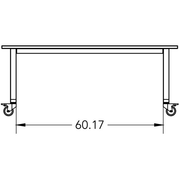 Smith System Planner Studio Table with Glides - 72"W x 36"D x 40"H