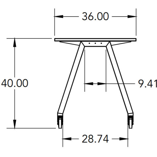 Smith System Planner Studio Table with Glides - 72"W x 36"D x 40"H