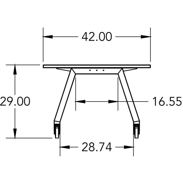 Smith System Planner Studio Table with Glides - 48"W x 42"D x 29"H