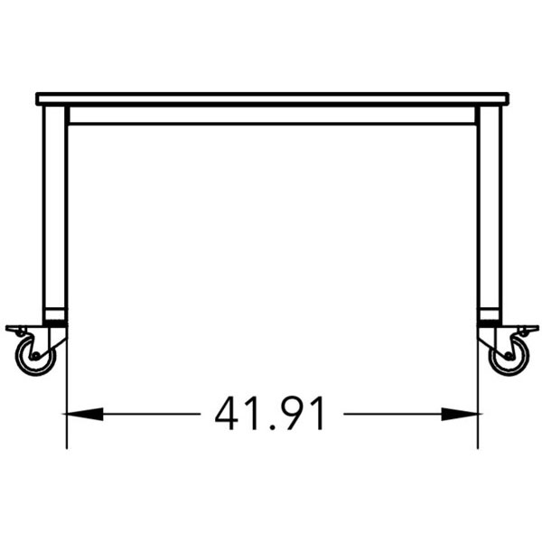 Smith System Planner Studio Table with Glides - 48"W x 42"D x 36"H