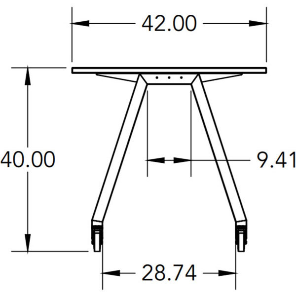 Smith System Planner Studio Table with Glides - 48"W x 42"D x 40"H