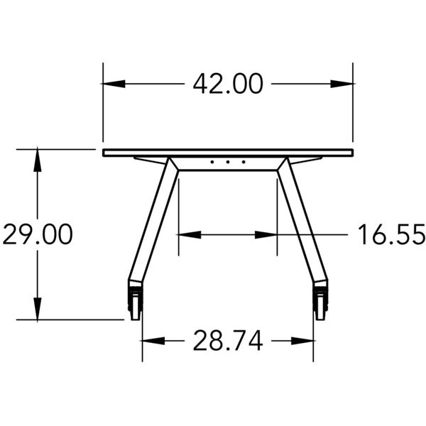 Smith System Planner Studio Table with Glides - 60"W x 42"D x 29"H