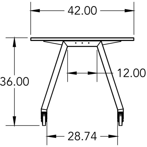 Smith System Planner Studio Table with Glides - 60"W x 42"D x 36"H