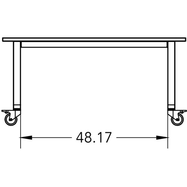 Smith System Planner Studio Table with Glides - 60"W x 42"D x 40"H