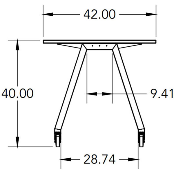 Smith System Planner Studio Table with Glides - 60"W x 42"D x 40"H