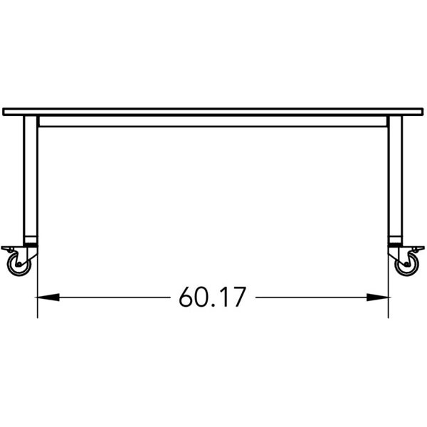 Smith System Planner Studio Table with Glides - 72"W x 42"D x 29"H