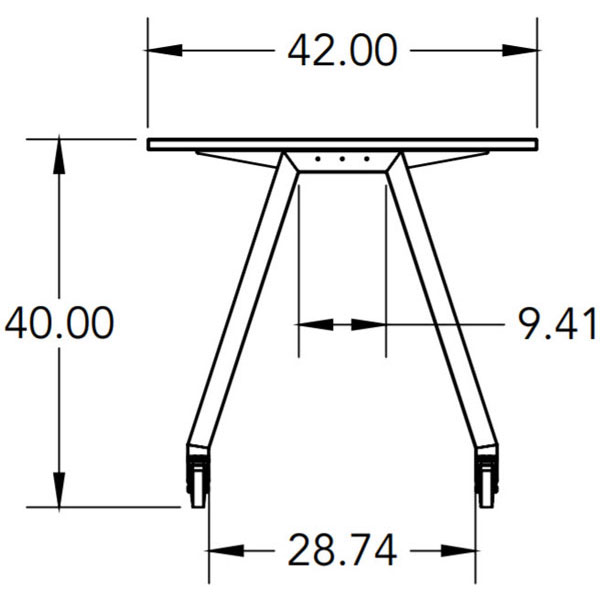 Smith System Planner Studio Table with Glides - 72"W x 42"D x 29"H