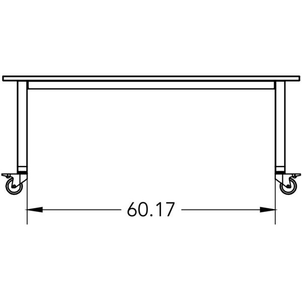 Smith System Planner Studio Table with Glides - 72"W x 42"D x 36"H