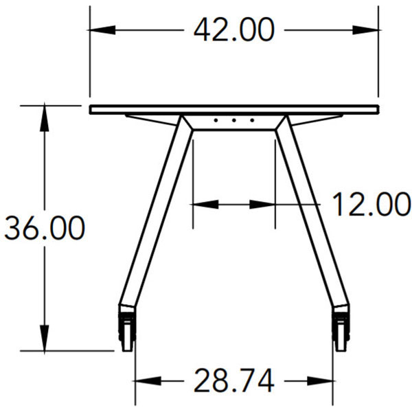 Smith System Planner Studio Table with Glides - 72"W x 42"D x 36"H