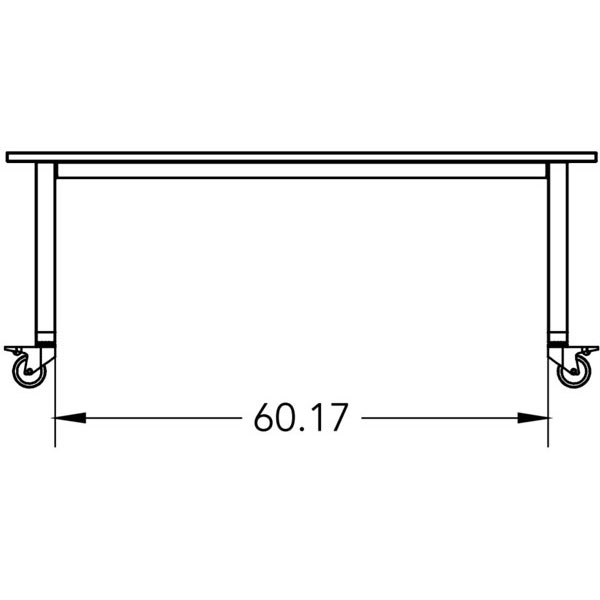 Smith System Planner Studio Table with Glides - 72"W x 42"D x 40"H