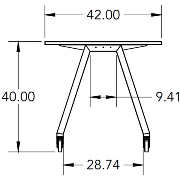 Smith System Planner Studio Table with Glides - 72"W x 42"D x 40"H