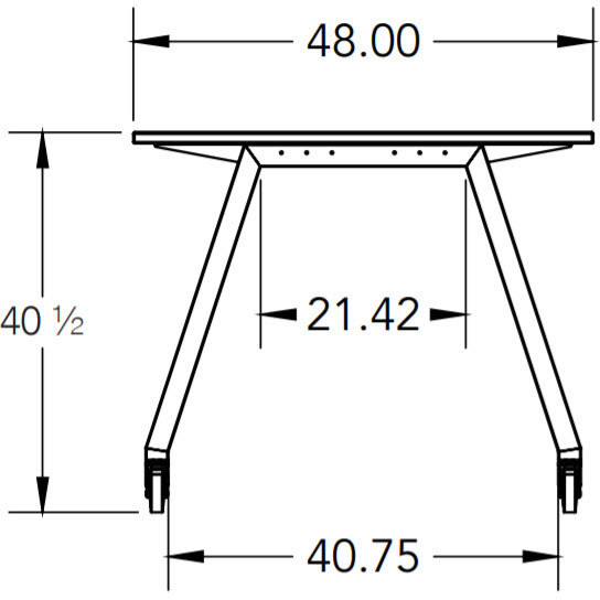 Butcher Block Top Planner Studio Table with Casters - 48"W x 48"D x 40"H