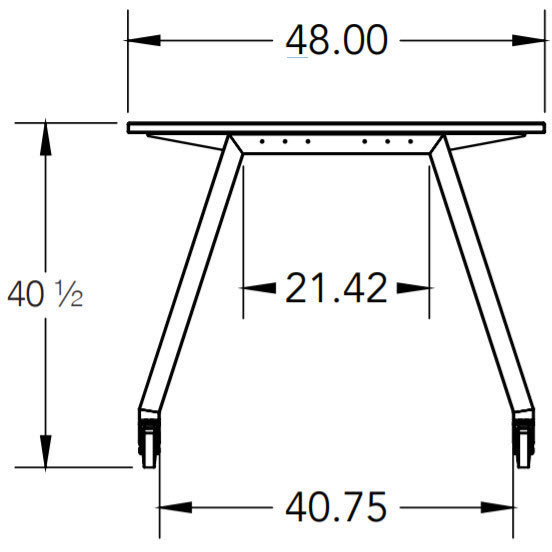 Butcher Block Top Planner Studio Table with Glides - 48"W x 48"D x 40"H