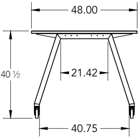 Smith System Planner Studio Table with Glides - 48"W x 48"D x 40"H